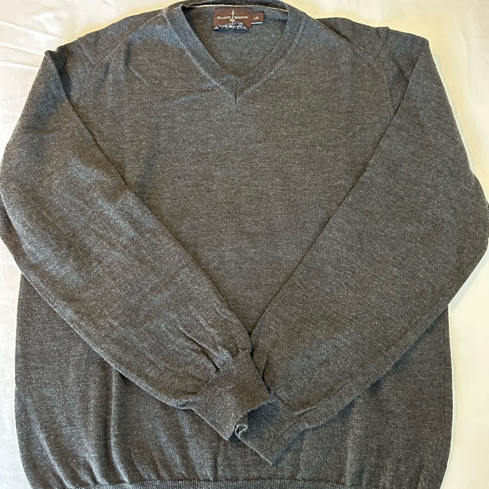Black Brown V neck sweater